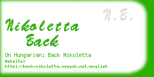 nikoletta back business card